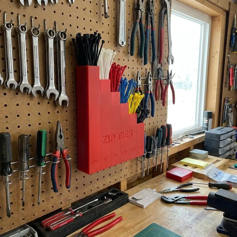 3D Printed Wall Mounted Tool Hanger Solid Integrated Forming Slim Outline Zip Tie Storage Rack Compact Wall Type