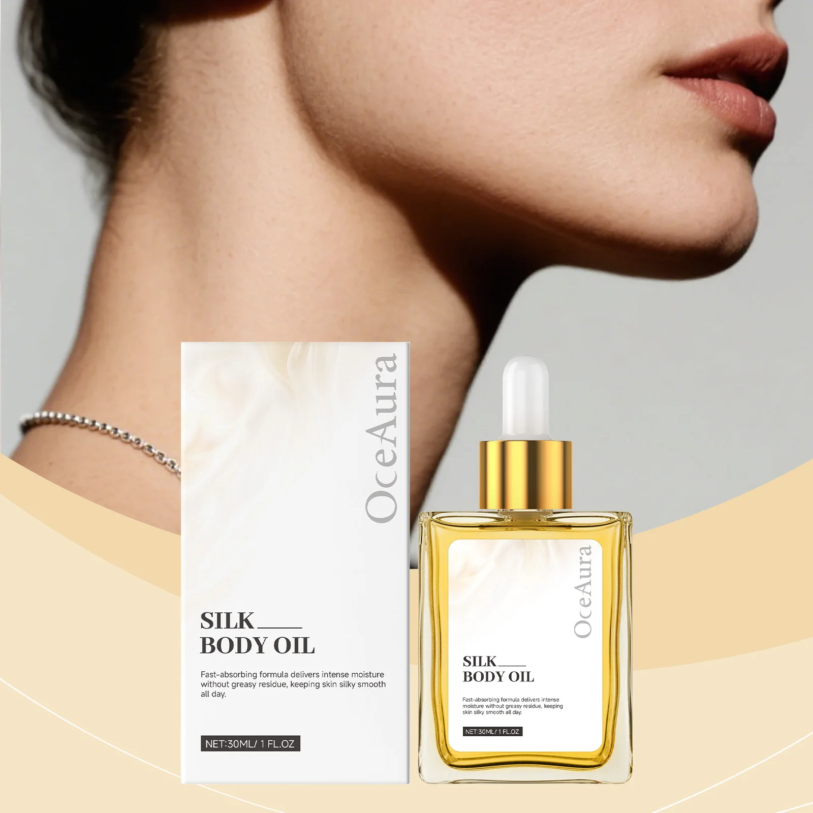 OceAura زيت الجسم الحريري تشديد الجلد ثبات ترطيب الجسم السلس زيت الجوجوبا العضوي الطبيعي الحلو اللوز النفط زيت الجسم الأرغان