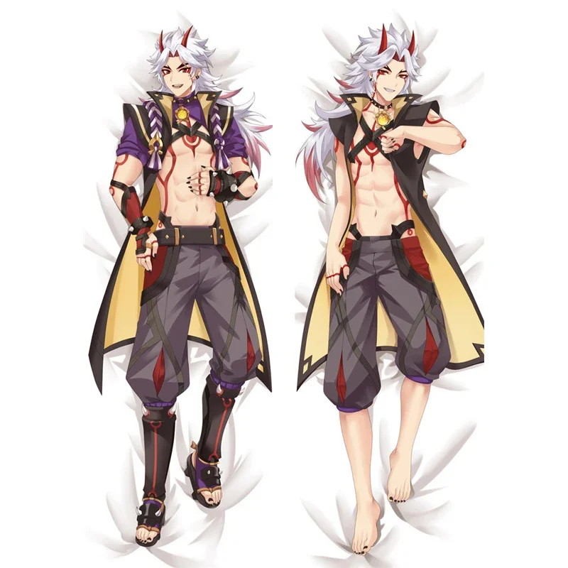 Game Genshin Impact Pillow Case Arataki Itto Cosplay Hugging Body Pillow Case Cover Bedding Anime Dakimakura Pillowcase