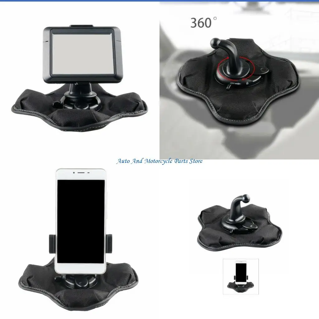 

P9FD Dashboard Phone Mount Adjustable Clamp Nonslip Surfaces For Driving Navigaiton