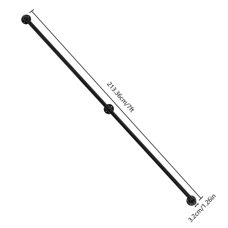 For Stairs 7FT Two-Stage Metal Staircase Handguard Railing Black Column Galvanized Steel Pipe and Cast Iron Industrial Hand Rail