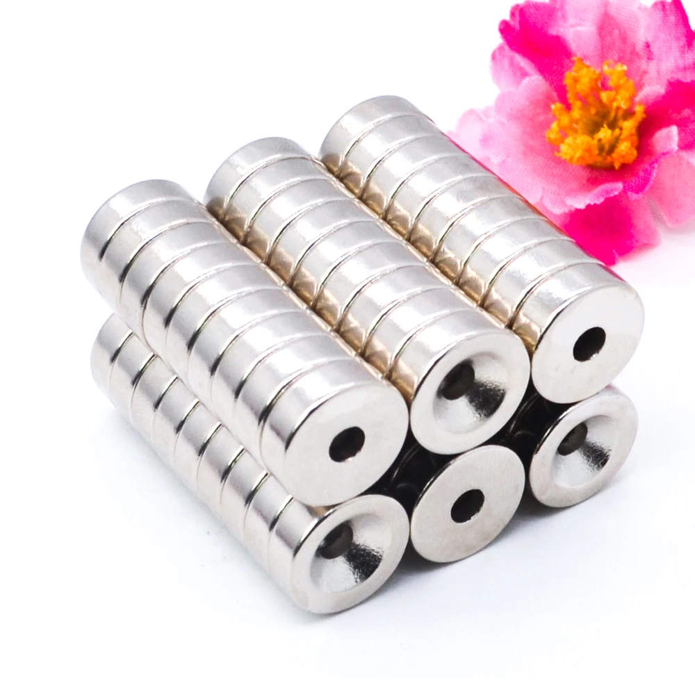 

10pcs Dia 8/10/12/15/18mm Round Neodymium Magnets Thick 2/3/4/5mm With M3 M4 Countersunk Hole Strong Permanent Rare Earth Magnet