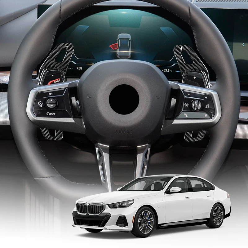 2024-2025 ألياف الكربون قطع غيار السيارات الداخلية استيراد X3 5-Series 7-Series عجلة توجيه سيارة مجداف التحول التبعي #5