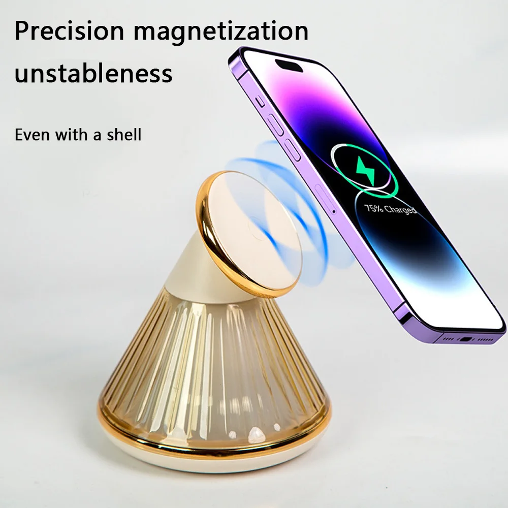 Wireless fast charging for Apple 15pro desk lamp magnetic charger bracket night light three brightness adjustable