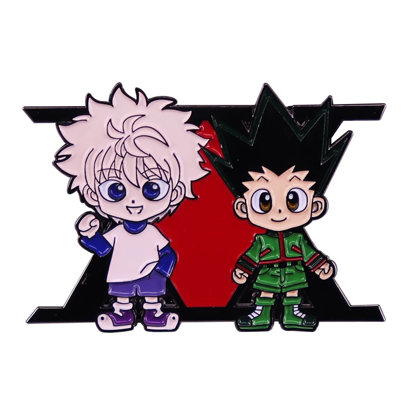 Hunter X Hunter Killua e Gon Esmalte Pin Broche Distintivo de desenho animado Acessórios para presente de amigo
