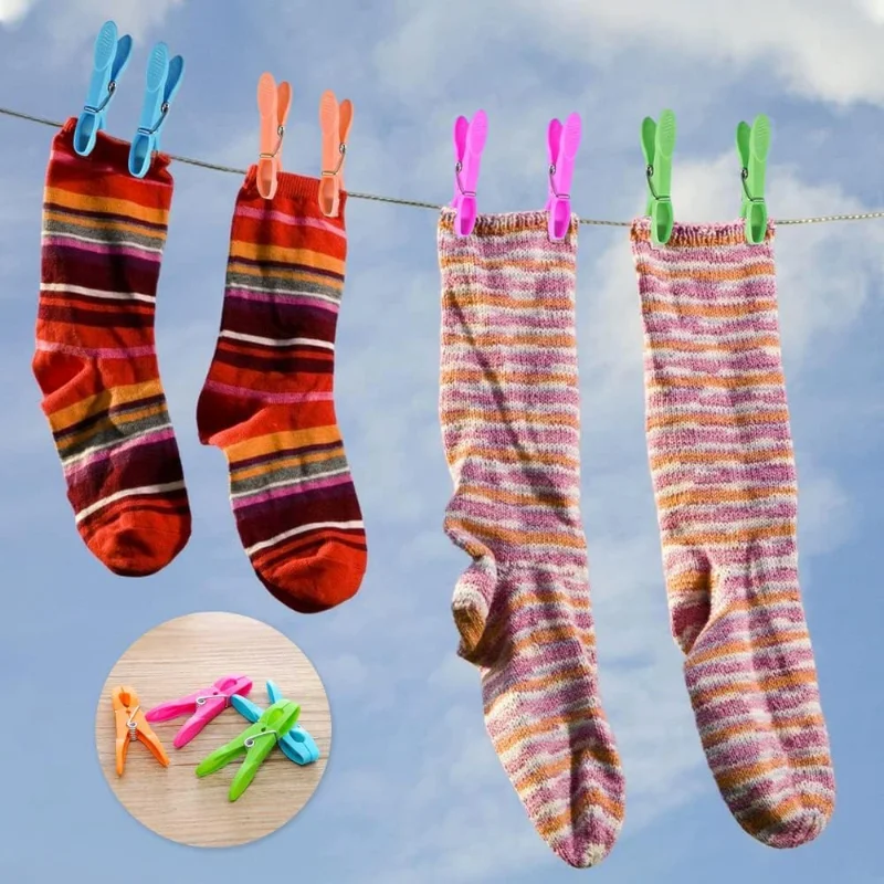 Plastic Laundry Clothes Clothespins Household Food Clip Clothespins Socks Underwear Drying Rack Holder for Windproof Clothesline