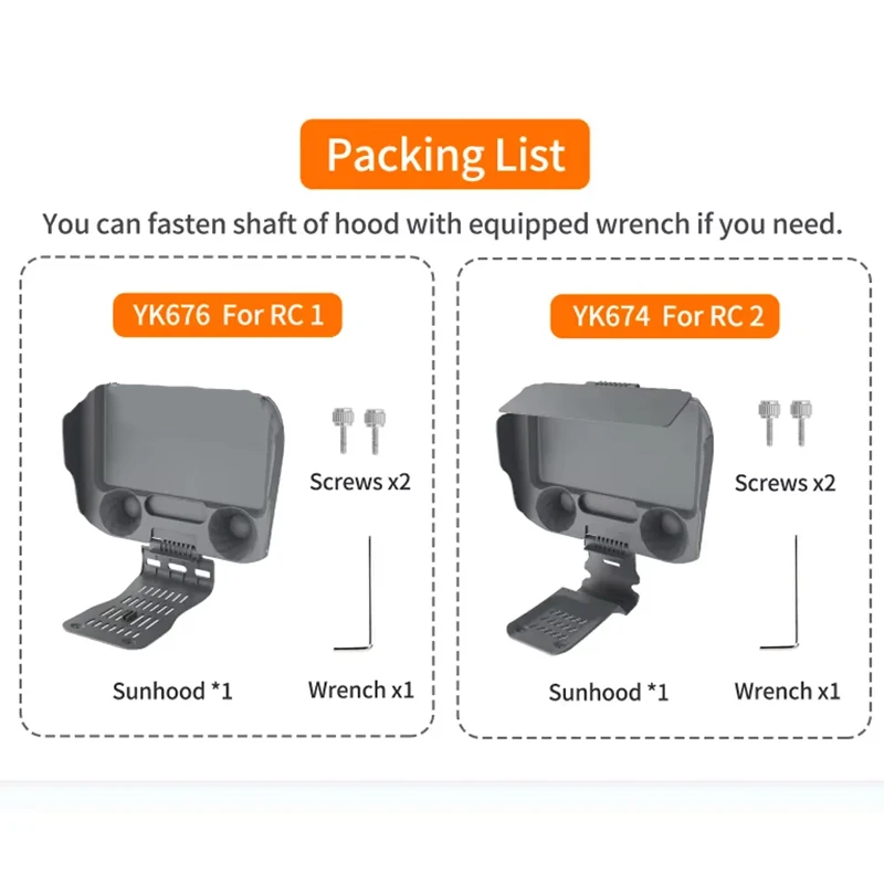 Screen Protector Shell For DJI RC/RC2 Remote Control Sunshade Protection Case For DJI Flip/Air 3S/Neo/Mavic 3/Mini 5 4 Pro