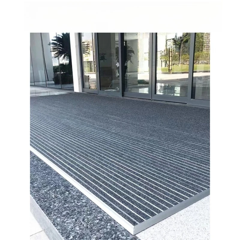 

Home shopping mall entrance embedded aluminum alloy floor mat Home bank new door dust scraping mud blanket