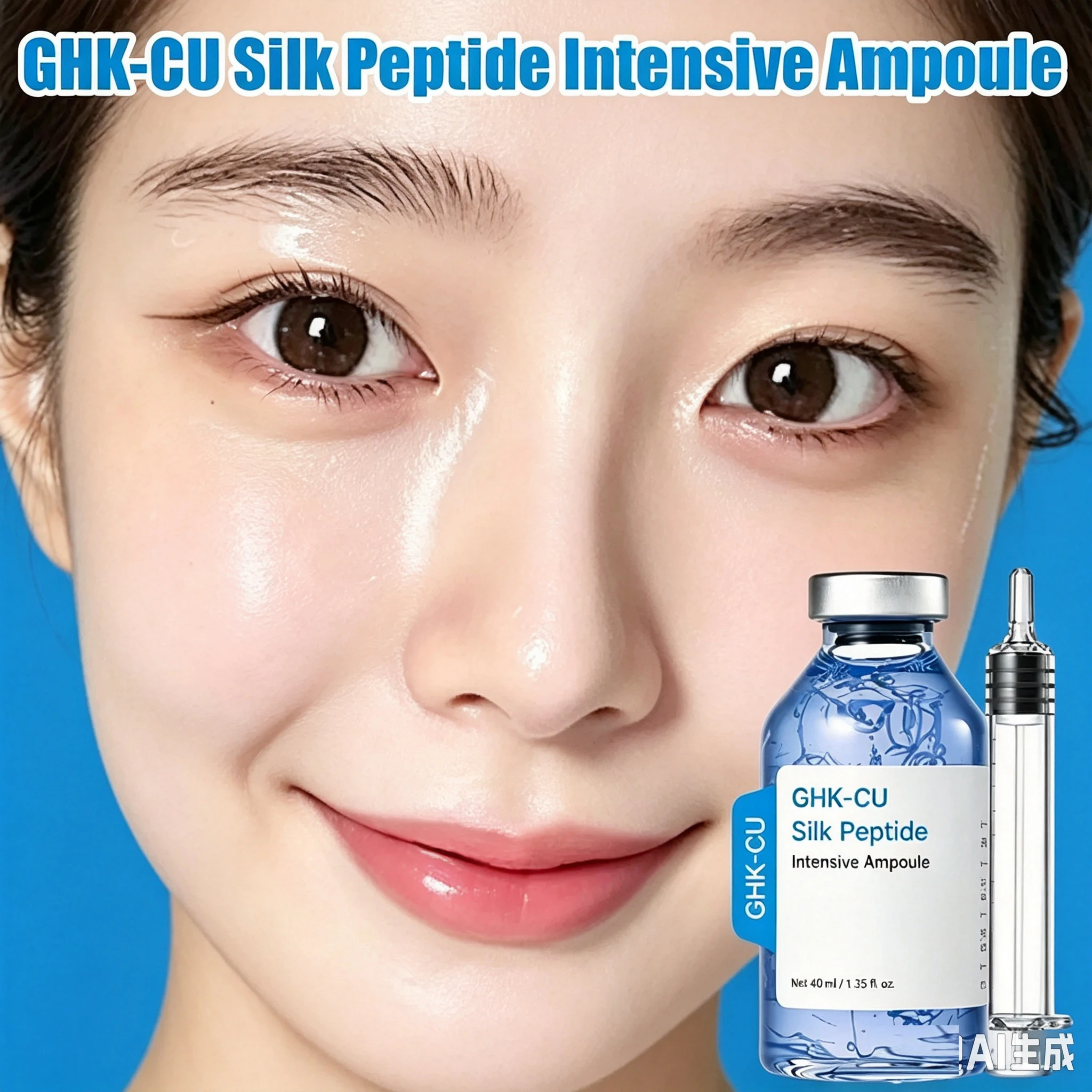 Soin Visage Sérum Ampoule Blue Copper Silk Peptide : Hydratation Profonde, Collagène, Adoucit, Lisse et Raffermit la Peau 1
