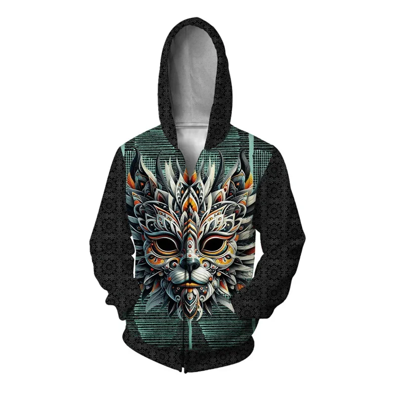 Fashion 3D Printed Avant-Garde Hoodie For Men Ghost Wolf Knight Graphic Sweatshirts Comfortable Hooded Loose StreetwearPullovers