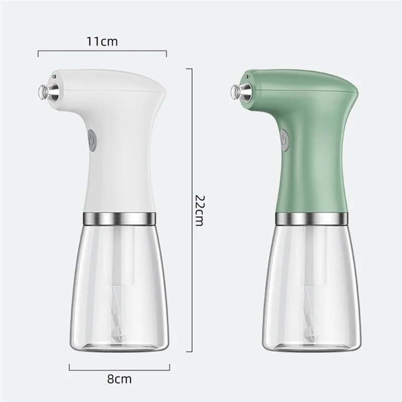 Electric Olive Oil Spray Bottle Dispenser Detachable Soy Sauce Vinegar Storage Bottle for BBQ Kitchen Oil Sprayer Green