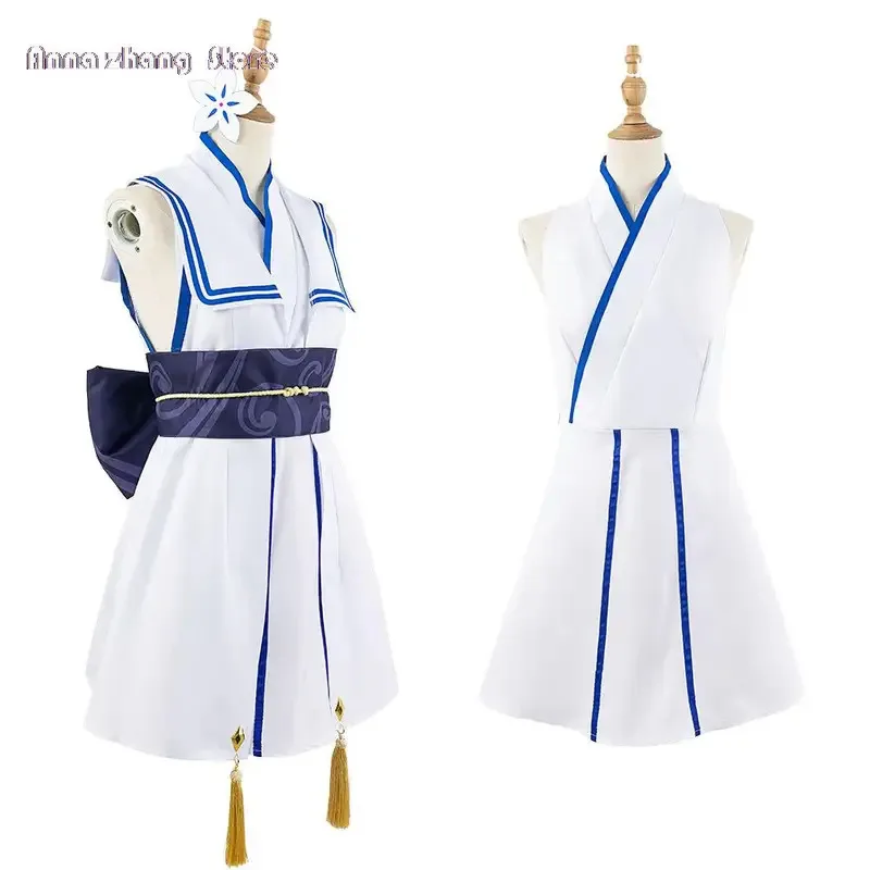 

qq023Синий Архивный Костюм Waraku Chise Косплей Кимоно Аниме и Игровая Выставка Coser Полный Наряд Хэллоуин Карнавал Вечеринка Сгусток
