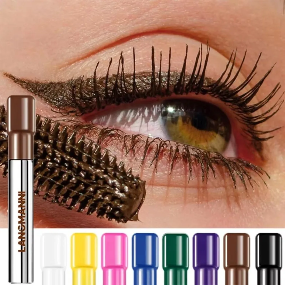 Big Brush Silk Fiber Mascara Fast Dry Lengthen Eyelashes Colorful Mascara Ultra-Fine Brush Curling Mascara Makeup Application