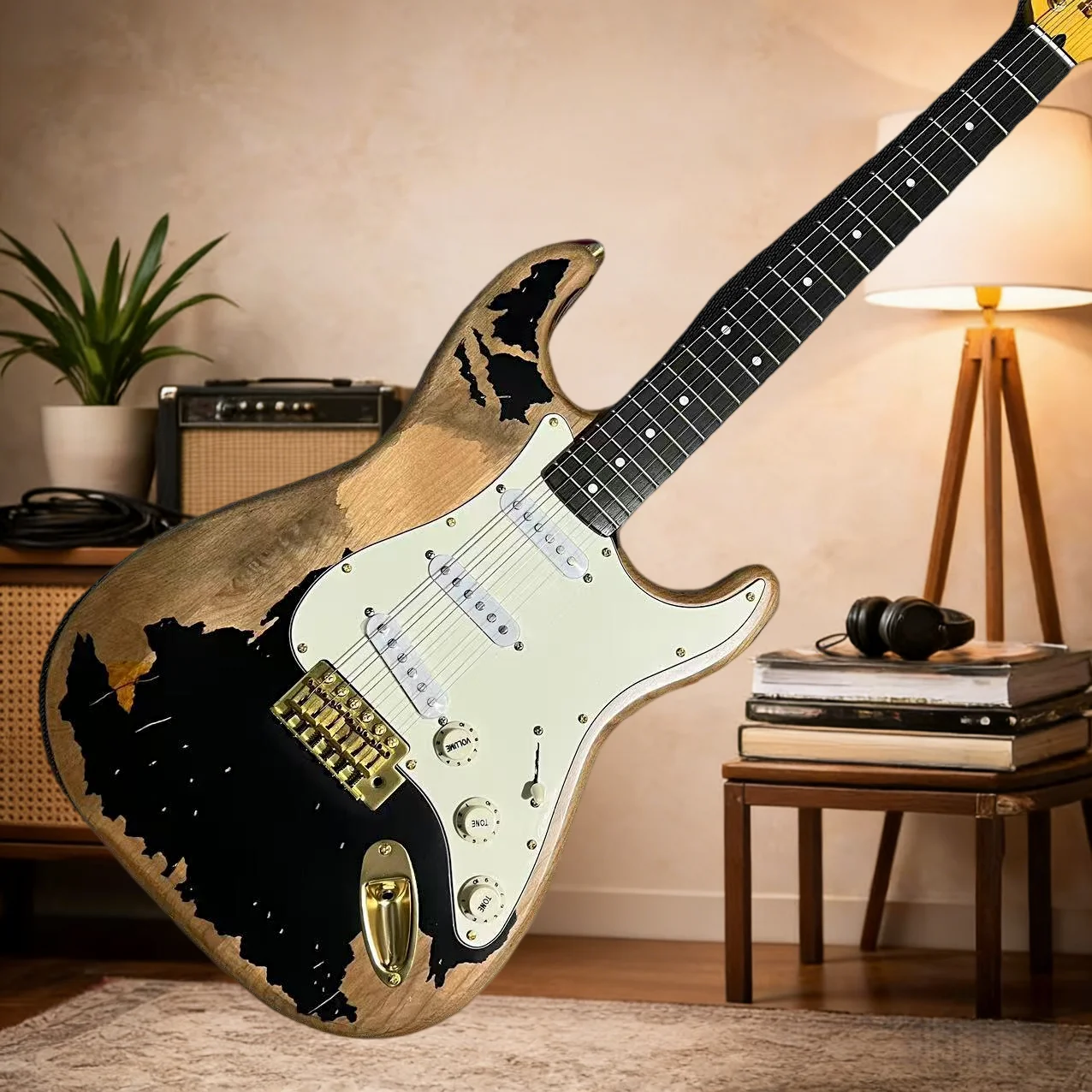 

Brown STS Electric Guitar Gold Hardware 21 Frets Free Shipping Suitable for Beginners in Stock Popular Hot Items