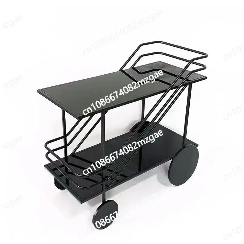 Dining car Mobile wine service cart Cake trolley Tea cart Hand push Shelf Side cabinet Household trolley