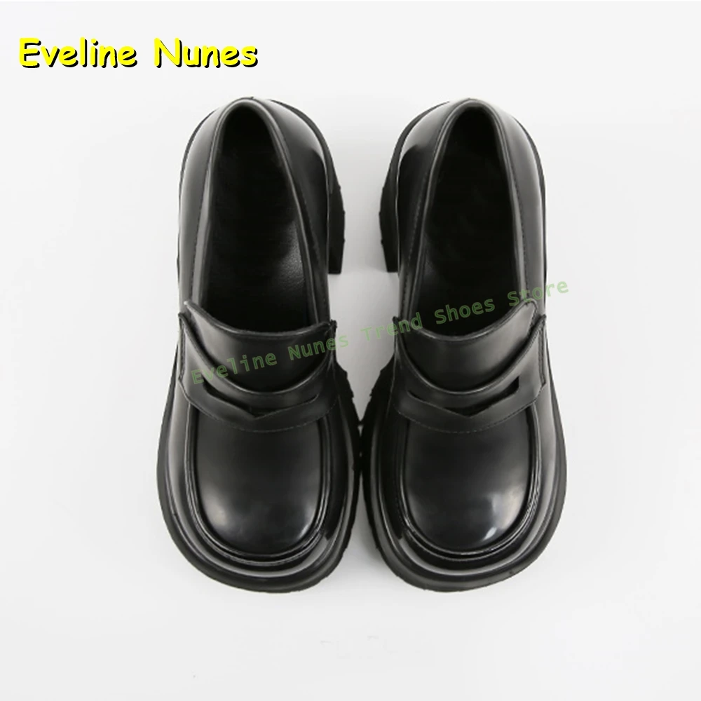 

Black Platform Shallow Mary Janes Chunky Heels Solid Slip On Sweet Jk Cosplay Lolita Women Pantshoes Spicy Girl Dress Shoes 2025