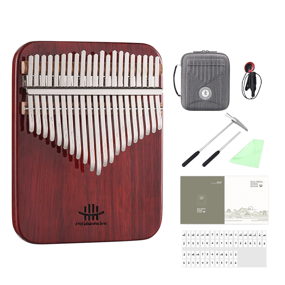 Hluru Kalimba 17/21Keys Kit Purple Su Wood Thumb Piano Professional Hollow Calimba Keyboard Musical Instrument With Accessories