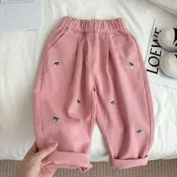 Children's pants Spring and Autumn new baby beige casual pants Cotton girls' pants Fashion