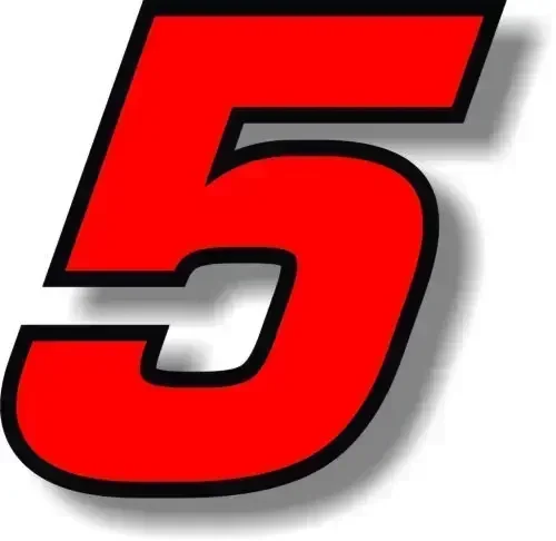 Adesivo per auto Accessori esterni Popolare Nero (contorno rosso) Numero di gara del carattere Quare Numero di corse 1234567890 Decalcomania