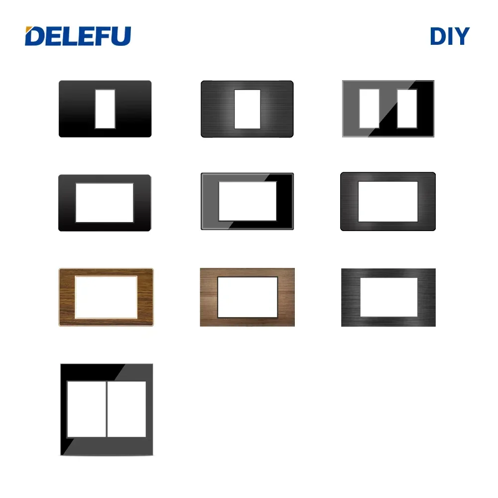 Picture 4: DELEFU Italian, EU, Multi-functional Free Combination USB Type C Wall Socket DIY Black