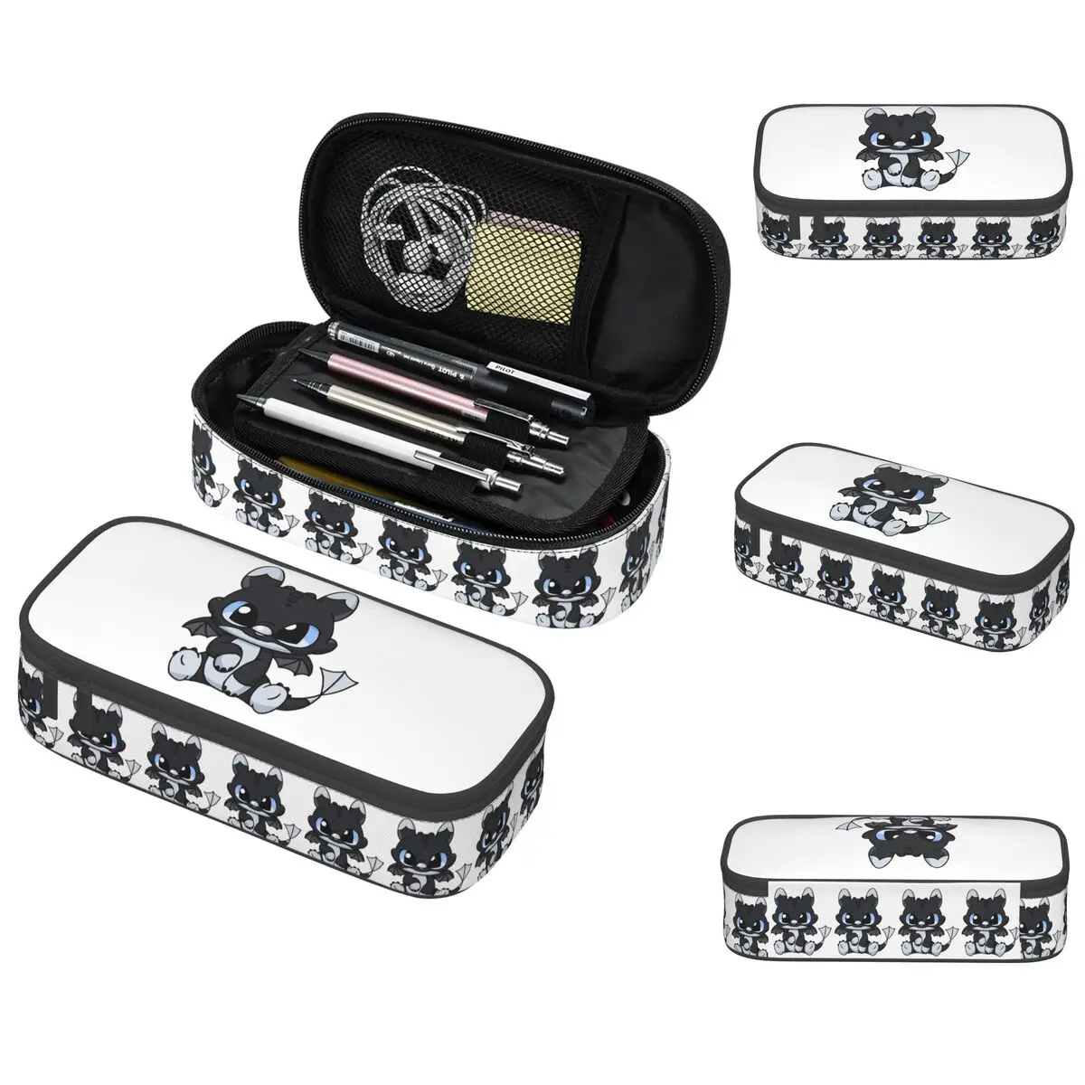 Night Light Fury ฟันดินสอสําหรับของขวัญนักเรียนกล่องปากกาดินสอกระเป๋าเครื่องเขียนผู้ถือปากกากระเป๋า