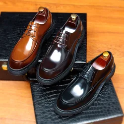 2024 New Summer Men's Formal Shoes Luxury Genuine Cow Leather Classic Oxfords Handmade Quality Wedding Social Shoes Suit Size 46