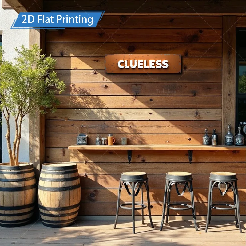 [2D FLAT] قطعة واحدة من اللافتة المعدنية، لافتة معدنية ريفية مقاس 4 × 16 بوصة "بدون إغلاق" لديكور باب الحديقة