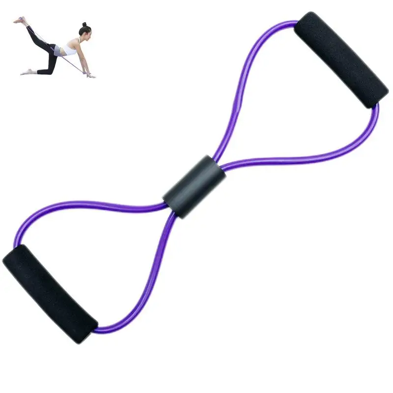 Figure 8 Resistance Band Yoga Strap Fitness Pulling Rope Word Elastic Exercise Band Heavy Duty Workout Tube For Body Stretching