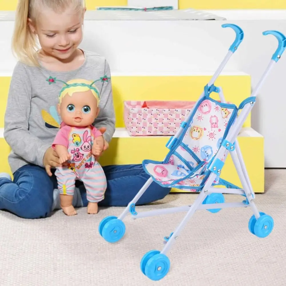 Trendige interaktive Puppen, Kinderwagen, Spielspielzeug, stabiler Kinderwagen, Kunststoff-Puppenzubehör für Jungen, Mädchen, Babys, Puppen und Zubehör