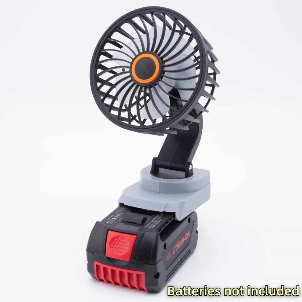 Portable Lithium Ion Fan for Bosch 18V Lithium-ion Fore-and-aft Adjustment for Indoor/Outdoor/camp/Outdoor Fishing（No Battery）