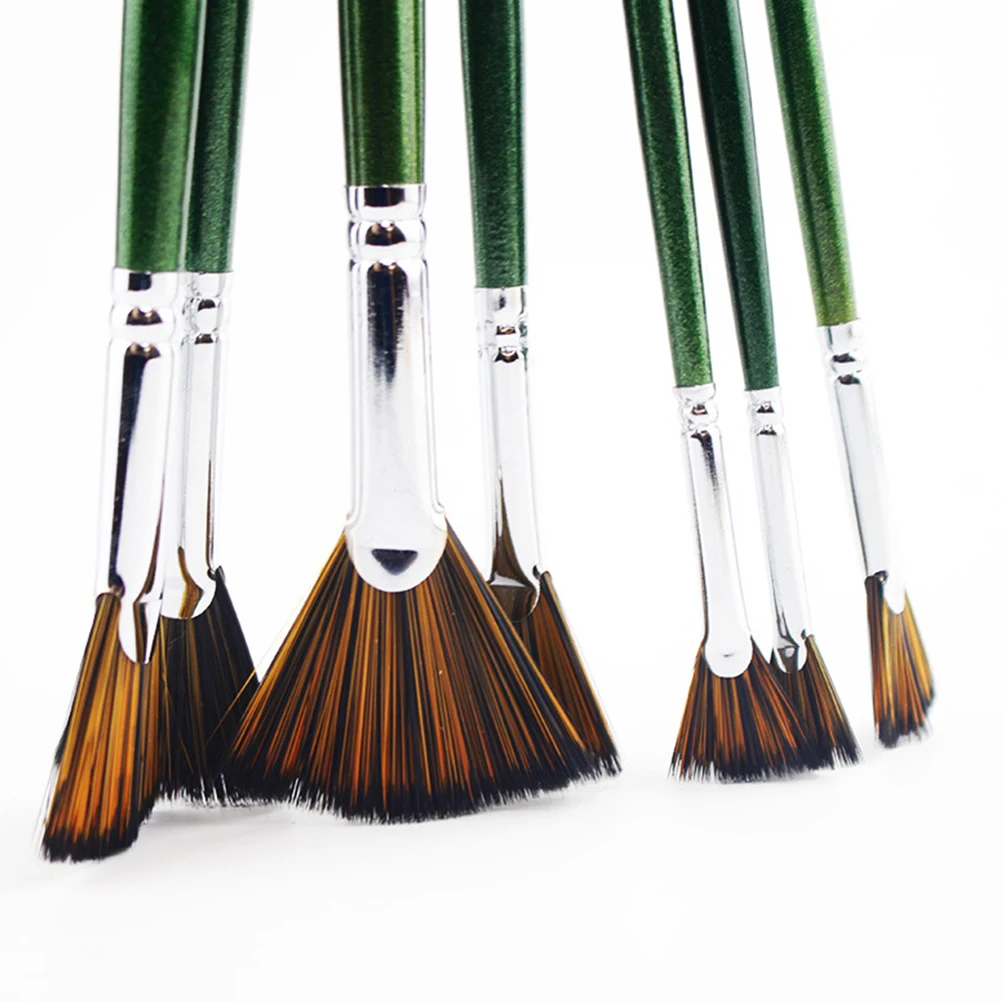 

6pcs Fishtail Brushes Anti-shedding Bamboo Handle Watercolor Paintbrushes Professional Painting Tools Set for Artists
