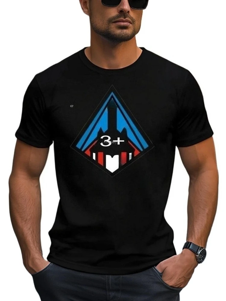 

SR-71 Blackbird Mach 3 Commemorative Insignia T-Sh pattern - 100% cotton summer short sleeve O-neck printed T-shirt.