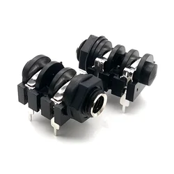 10PCS 6PIN 6.35mm Microphone Female Stereo Audio Socket Jack Connector