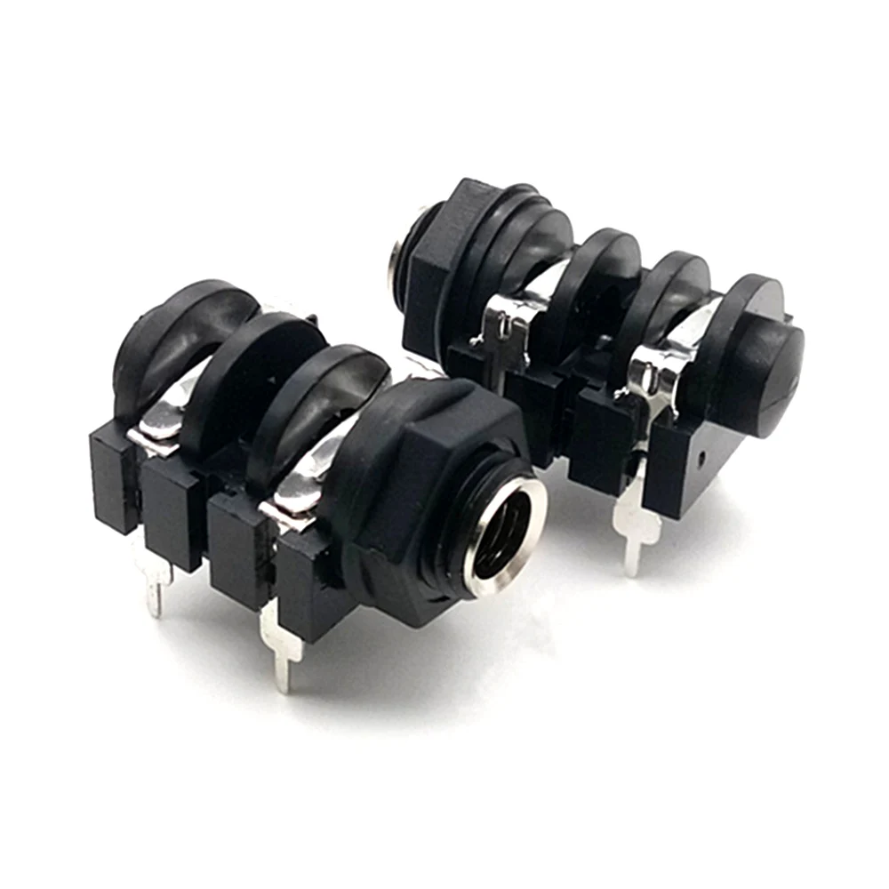 10PCS 6PIN 6.35mm Microphone Female Stereo Audio Socket Jack Connector