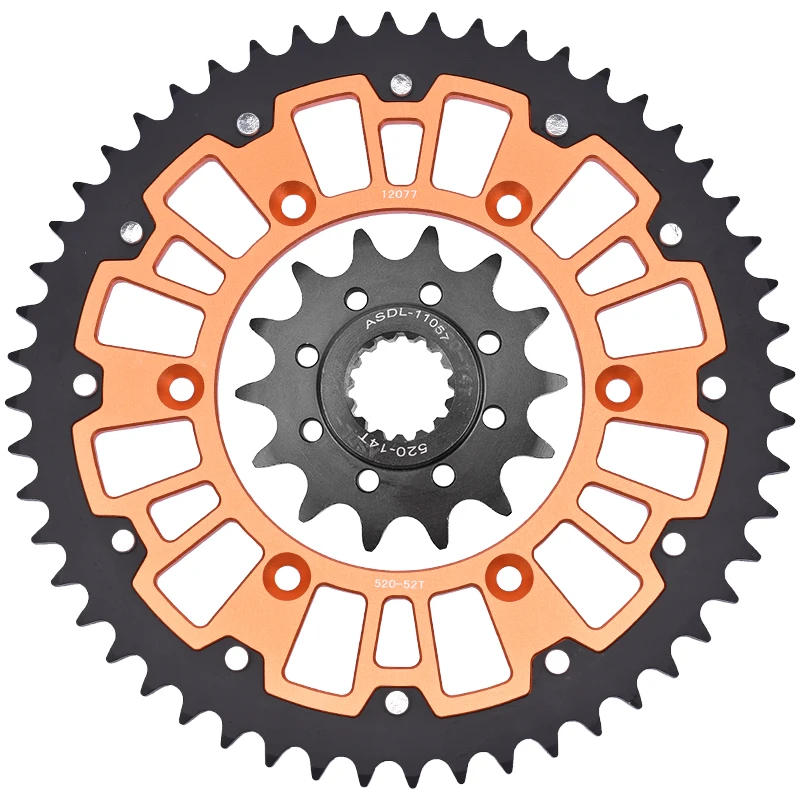 

520 52T 14T Motorcycle Steel Aluminum Composite Front Rear Sprocket Kits For Gas Gas 250 EC 250 EC F 2020-2021