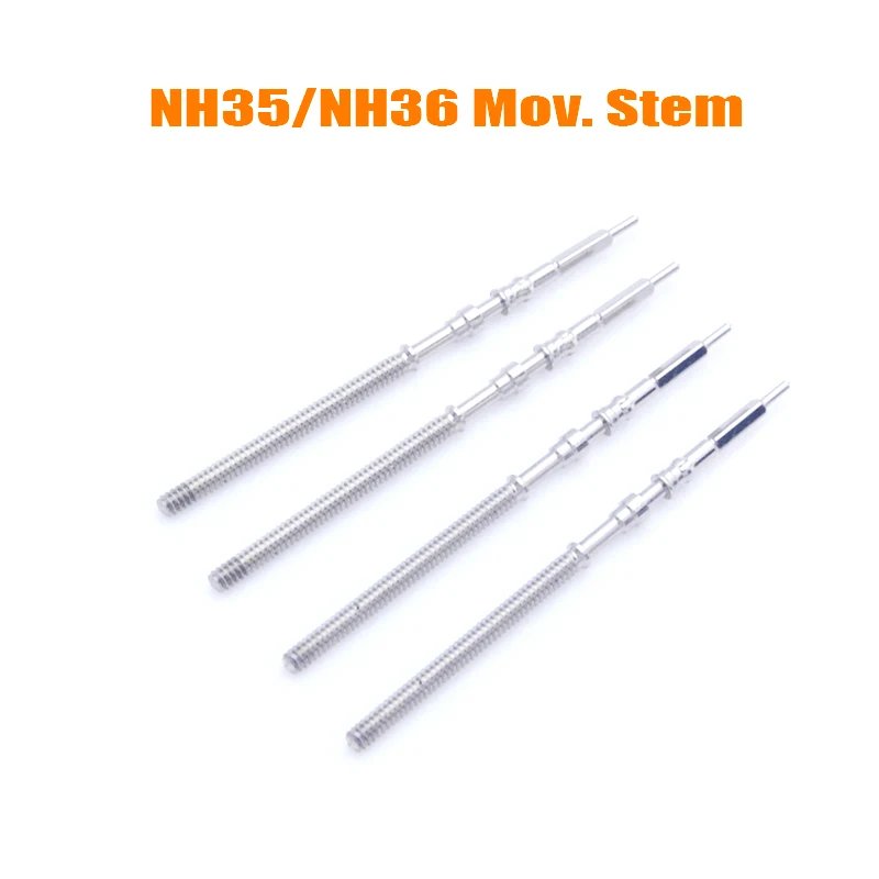 

4PCS NH35 Stainless Steel Watch Crown Winding Stem Fits NH35 NH36 NH38 NH39A Movement Replace Crown Kits Watch Stem Repair Parts