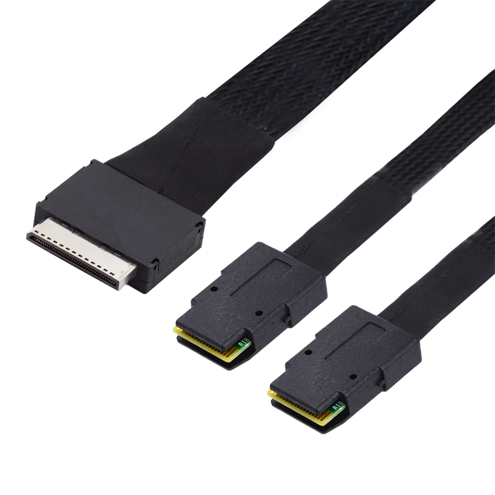 

OCuLink PCIe PCI-Express SFF-8611 8x 8-Lane to Dual SFF-8087 4x SSD Data Active Cable 50cm