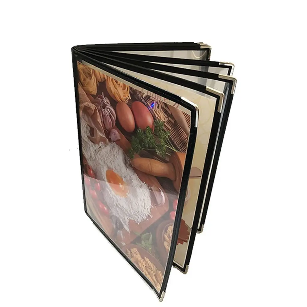 Transparent A4 Foldable Menu Cover for Bar Kitchen Restaurant Display Book Menu Cover