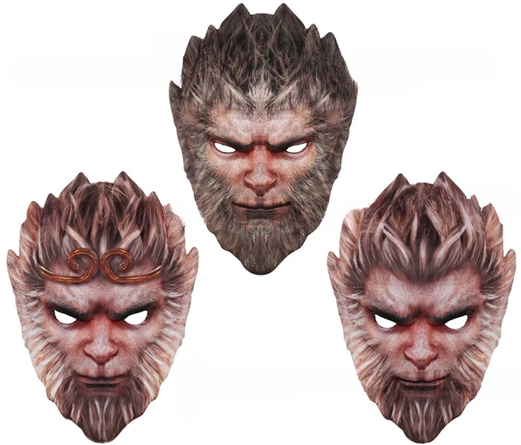 

Anime Game Black Myth Wukong Mask Monkey King Funny Monkey Halloween Game Headgear Halloween Game Costume Prop Halloween Gift