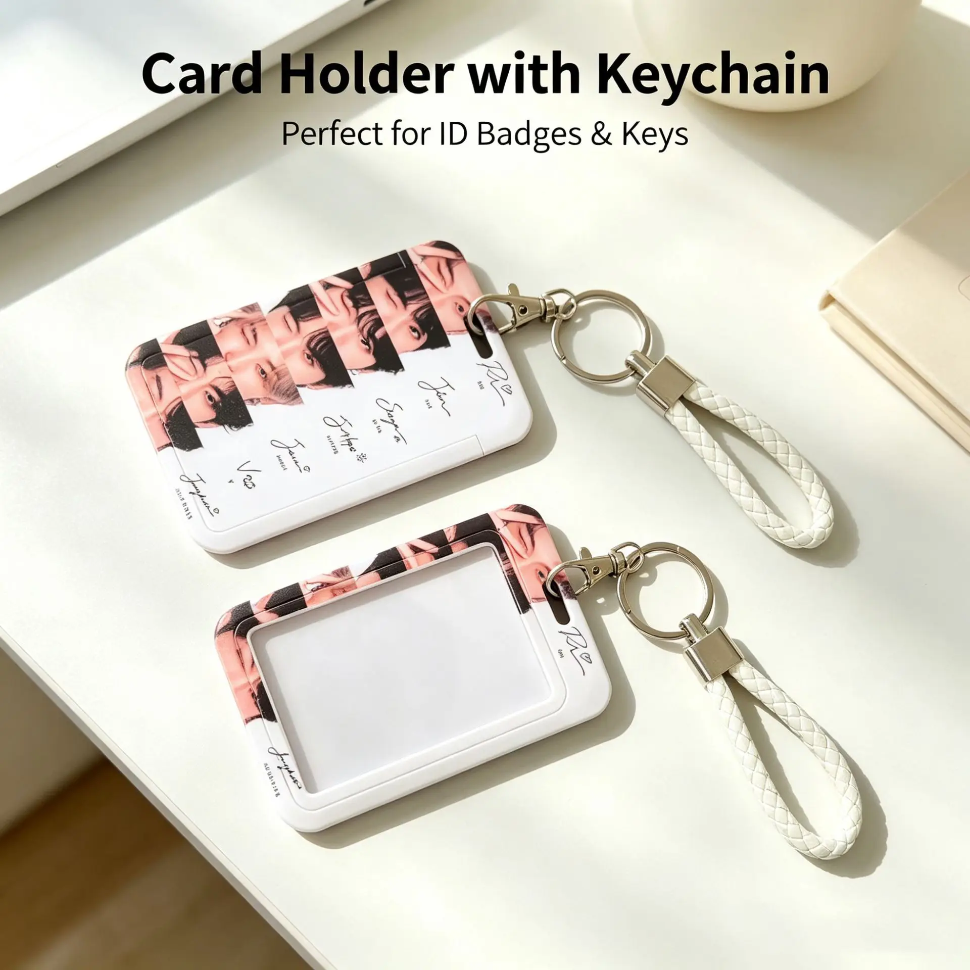 2026 Hot Kpop BTS ID Card Holder with Keychain Lanyard Student Photocard Badge Cover Bus Card Case Fans Collectible Gift view 2