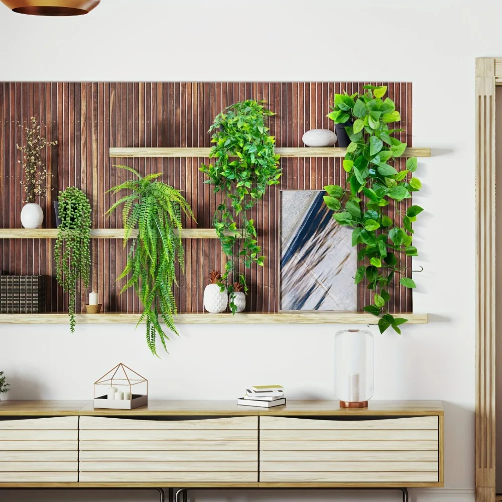 نباتات اللبلاب الاصطناعية أوراق بلاستيكية مع أواني الزفاف السنة الجديدة زينة عيد الميلاد للمنزل حديقة DIY غرفة المعيشة الجدار الشنق #2