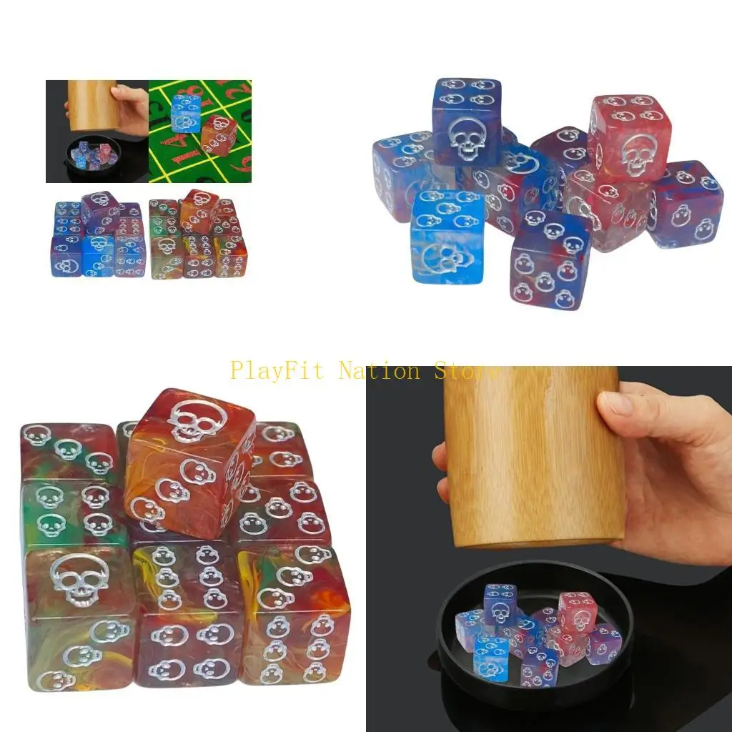 

242F 10 шт. акриловые 6-сторонние круглые угловые кубики для настольной игры, обучения в классе