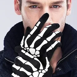 1 Paar männliche Handschuhe Fäustlinge Mode Männer Horror Schädel Klaue Knochen Party liefert begünstigt Halloween DIY Dekoration