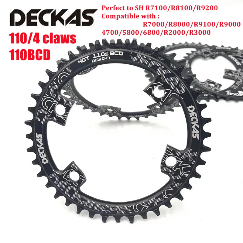 Deckas 110BCD Chainring Road Bike 110bcd 4-claw Narrow Wide chainwheel for shimano R7000 R8000 R9100 R9000 R2000 R3000 5800 6800