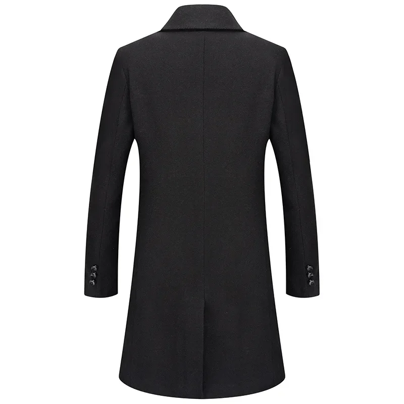 

Wool Overcoat Winter New Men's Woolen Trench Coat Lengthened Plus Size Male Plus Velvet Thick Long Sleeve Coat Big Size 4XL