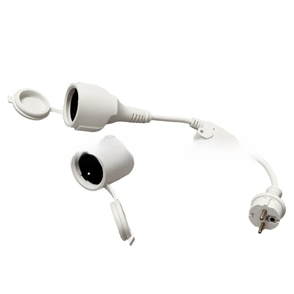 1-To-2 Power Cable 38CM IP44 Rated for Indoor Use with Dual Outlets Supporting Common Household Appliances Simultaneously