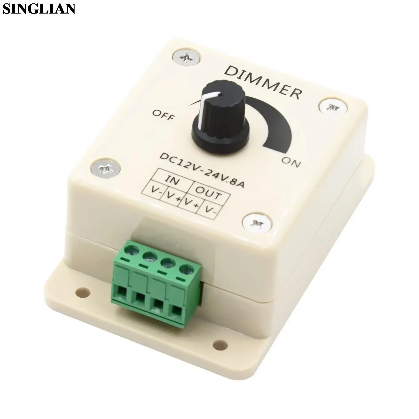 LED Dimmer Manual Knob Switch PWM Monochrome Light With Light Strip Controller Single Circuit 8A Low Voltage 12-24V