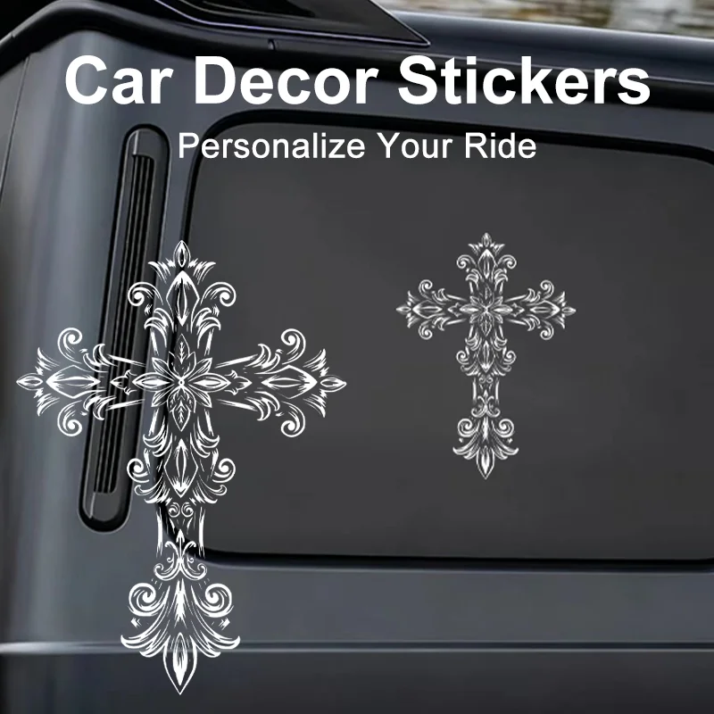European Retro Decor Cross Car Sticker Creative UV Printing Decal for Car Hood Triangle Window Luggage DIY Gift Sticker