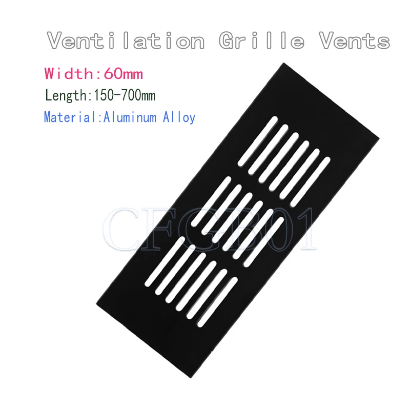 60mm Wide Vents Perforated Sheet Aluminum Alloy Air Vent Cabinet Wardrobe Ventilation Grille Vents Grille Ventilation-Cover