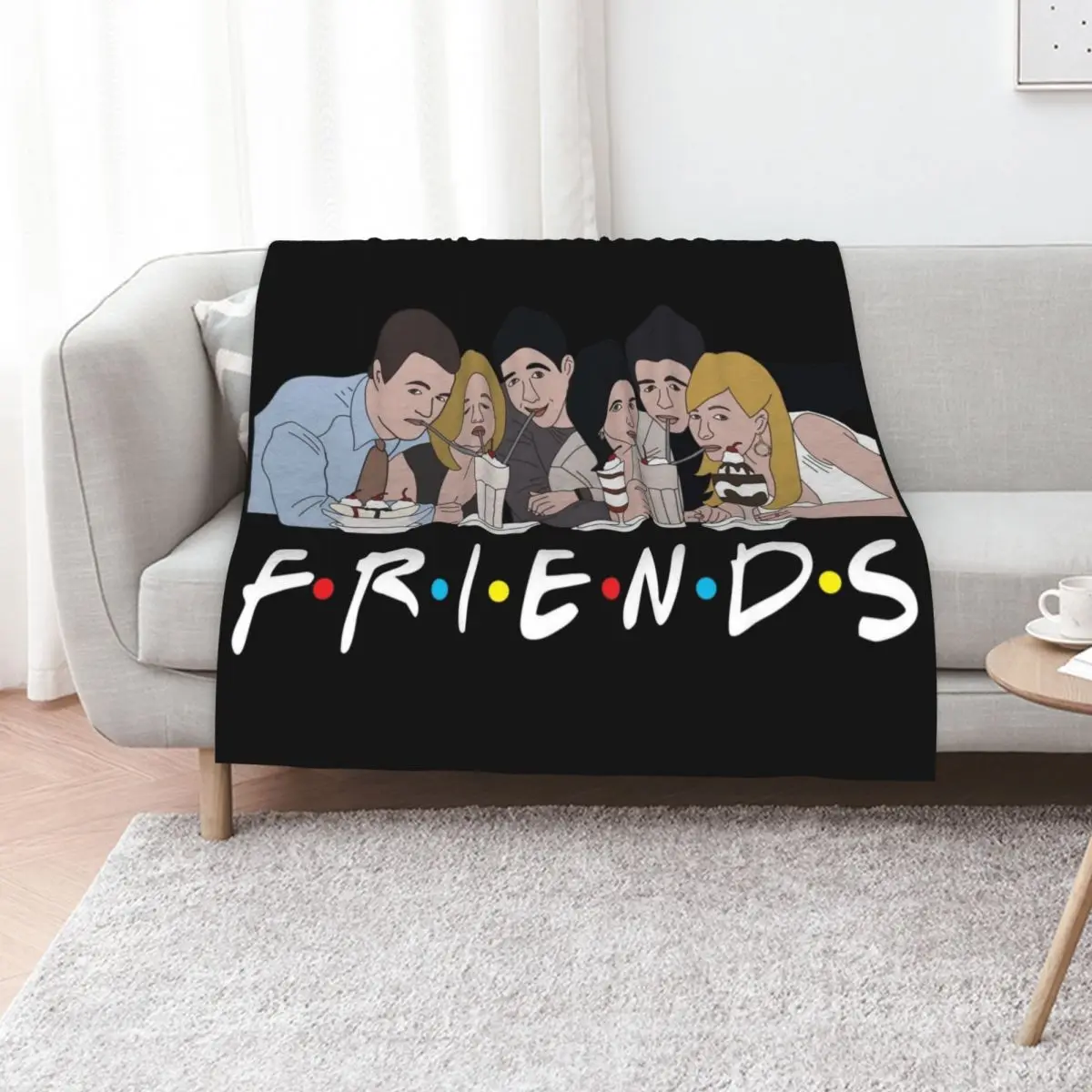Friends Milkshake Throw Blanket Hairy for sofa Furry Shaggy Warm Bed covers Blankets